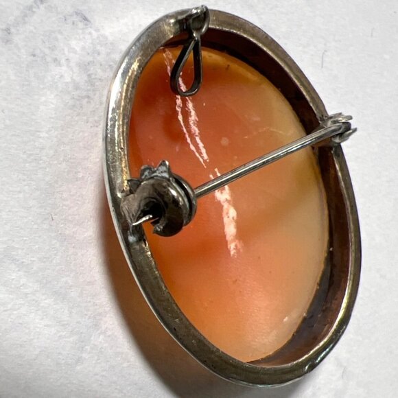 Ruolds Creations Shell Cameo Brooch Pin Pendant 12K Gold Filled Vintage Jewelry - Picture 7 of 10